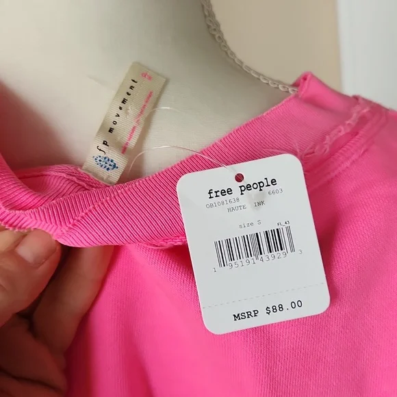 NWT ❗️ Free people houte pink oversize small S with pockets sweater - Picture 9 of 16